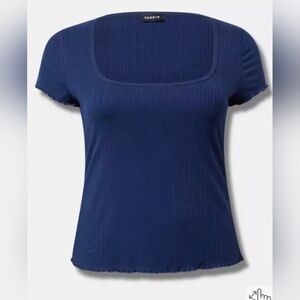 *NEW* Torrid Medieval Blue Square Neck Top